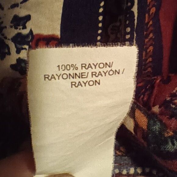 Lucky Brand Floral Scarf V-Neck Blouse-Small-Elastic Cuffs-Lightweight-Boho - Picture 8 of 9